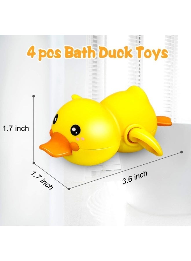 ChicAbode ألعاب الحمام للأطفال الصغار, 4pcs البط الحيوان ألعاب الحمام, الرياح حتى الألعاب, للأولاد البنات الأطفال, العائمة حمام السباحة ألعاب المياه لمدة 3+ سنوات - Image 2